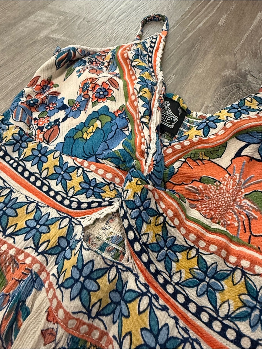 Angie Floral Boho Maxi Dress | Size L | Lace Trim | Festival Cottagecore - Picture 7 of 8